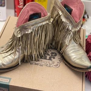 Gold Junk Gypsy Fringe Booties